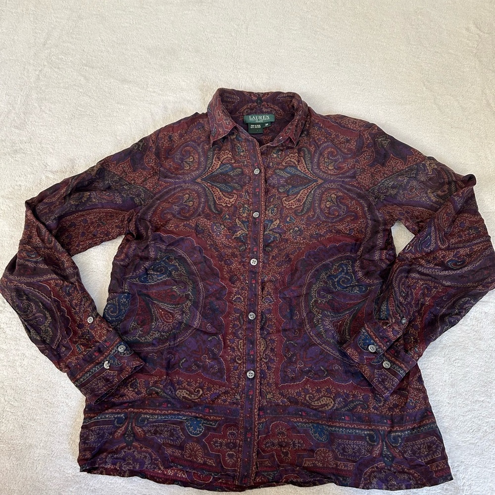Lauren Ralph Lauren Multicolor Paisley Button Down Shirt